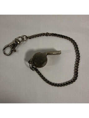 Vintage Hampion Medal Whistle Sports Couching Clip On End Of 10” Chain